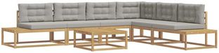 vidaXL - salon de jardin 7 pièces - Polyester - Blanc