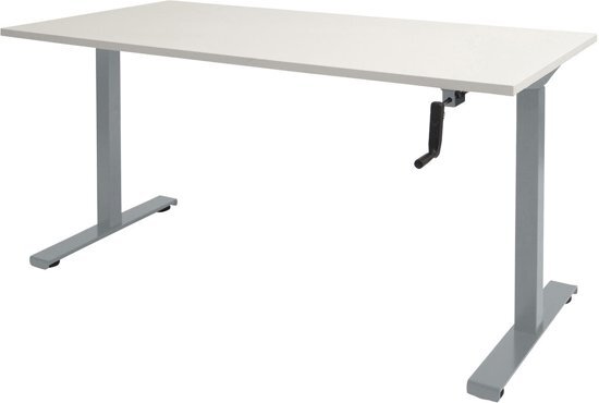 Schaffenburg Zit Sta bureau - Slinger 140x80 krijtwit - alu frame