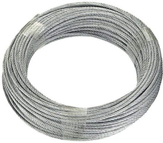 Connex DY2701385 staalkabel met textielvezelkern, 20 m x 4 mm, verzinkt