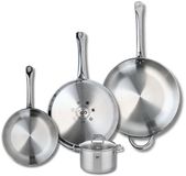 Fackelmann Set van 3 Koekenpannen 24, 28 en 32 cm en 1 braadpan 14 cm Elo Profi Citrin