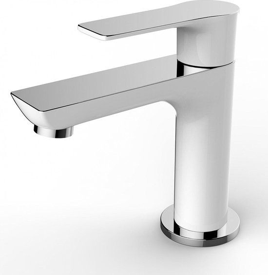 Wiesbaden Casma Fonteinkraan - Wit / Chroom - Modern - Messing - 8 cm uitloop