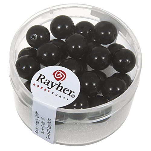 RAYHER Glazen waxparels Ø 8 mm zwart