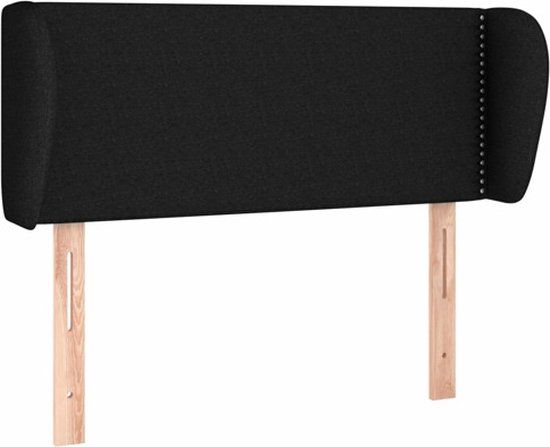 vidaXL Hoofdbord met randen 93x23x78/88 cm stof zwart