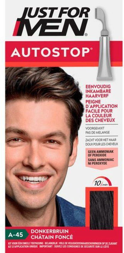 Just For Men Autostop Haarkleuring A45 Donkerbruin - Haarverf voor Mannen