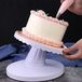 Non-branded Cake decoration turntable cake plates - adjustable tilting turntable - pink/white