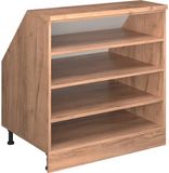 Vicco Rion Schuin dak kast – 80 x 81.8 cm met 4 compartimenten, kastromp 60 cm diepte Krachtige eik goud