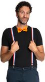 Partychimp Carnaval verkleedset bretels en strik Holland - rood/wit/blauw - volwassenen/unisex