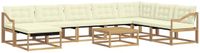 vidaXL - Hoek loungeset - 8 zitplekken - Wit en crèmekleurig - Massief Acacia Hout