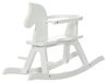 Cheval à bascule Bois massif Blanc Évolutif avec anneau de protection amovible