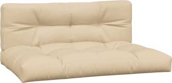 vidaXL Palletkussens - 1 stuk - beige