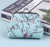 CHPN - Portemonnee met knip - Mintgroen - Bloemenprint - Polyester - 9x7cm