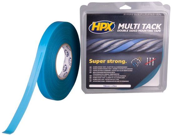 HPX Dubbelzijdige Multi-tack tape - semi-transparant 12mm x 25m
