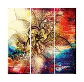 Homemania Kleurbord, 3-delig, Abstract from Living, Room-Multicolor, 69 x 3 x 50 cm, HM203PKNV-266, polyester, hout