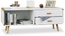 Merkloos Relaxdays dressoir met 2 laden - wit - 48 x 120 x 40 cm
