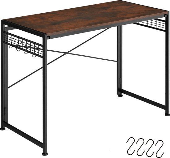tectake® - Paterson Inklapbaar Bureau - 102x51x77cm - Donkerbruin