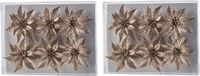 Cosy & Trendy Bloemen op clip - 18 stuks - champagne - glitter - 8 cm