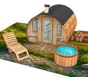 Carte pop-up : Sauna – Cadeau 3D bien-être et spa, 14x19 cm
