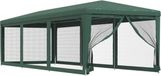 vidaXL Partytent met 8 mesh zijwanden 3x9 m HDPE groen
