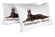 Italian Bed Linen Doberman Family Pillowcases 52 x 82 cm 100% Cotton Multicolour