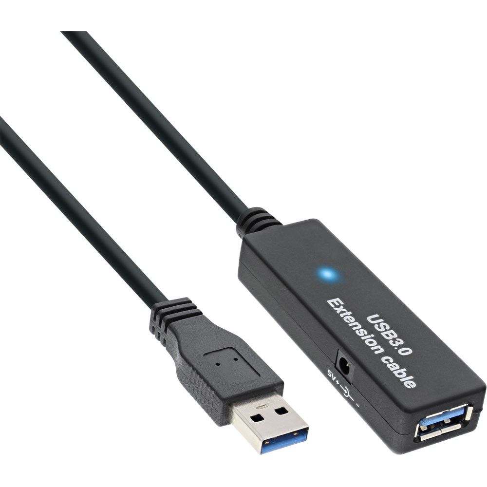 Inline 35657 USB-kabel - 20 m - Zwart