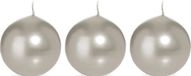 Trend Candles Bougeoir lisse - 3x - argent - 8 cm - 25 heures de combustion