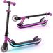Trottinette pour enfants avec éclairage LED, réglable en hauteur, pliable, rose