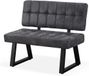 Merkloos Banc de salle à manger avec dossier - Banc rembourré - Dîner confortable - Design moderne industriel - 100 cm - Noir