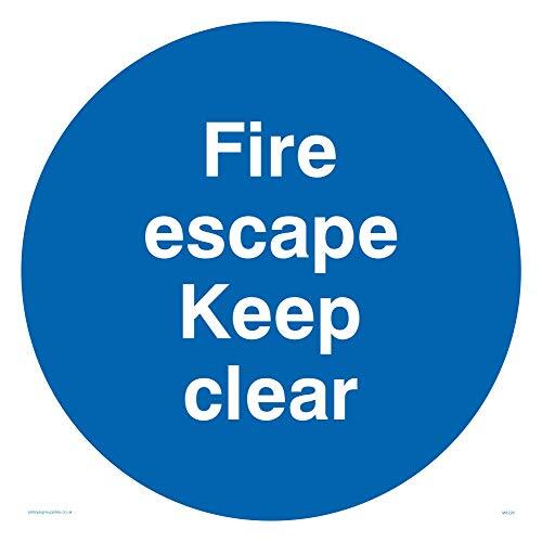Viking Signs Viking Signs MA226-S40-V "Fire Escape Keep Clear" Sign, Vinyl, 400 mm H x 400 mm W