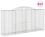 vidaXL Gabions avec arche, 17 pièces, 300x50x140/160 cm, acier galvanisé
