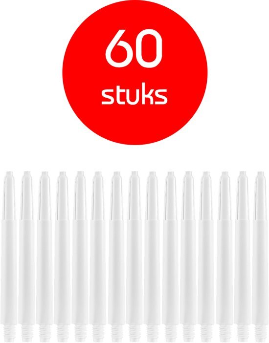 Dragon Darts - darts shafts - 20 sets (60 stuks) - medium - puur-wit - dart shafts - shafts