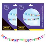 Idena 90118 - Gelukkige verjaardagsslinger, 2 stuks, Verjaardagsdecoratie, Kinderfeestje