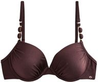 Next Dames Bikinitop met vullingen, beugel en kraalbandjes - Chocolate Brown High Shine