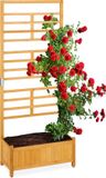 Merkloos Relaxdays plantenbak met klimrek - rechthoekig - 171 x 71 x 31,5 cm - hout