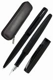ONLINE Eleganza Schrijfset, balpen, vulpen, lederen etui, zwart, 3-delig, geschenkdoos