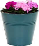 Mega Collections plantenpot/bloempot Bob - zink - zeegroen - D11 X H10 cm
