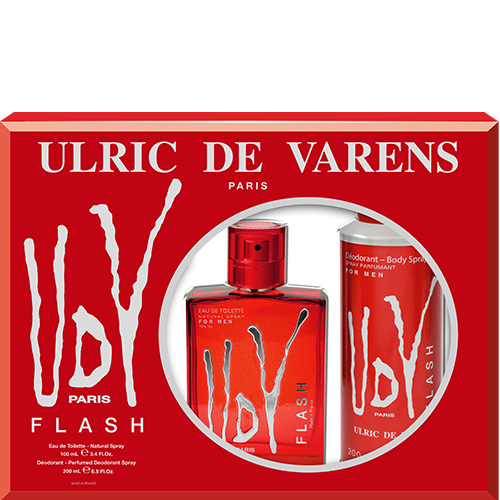 Ulric de Varens Flash Eau De Toilette Spray 100ml Set 2 Pieces 2019 heren