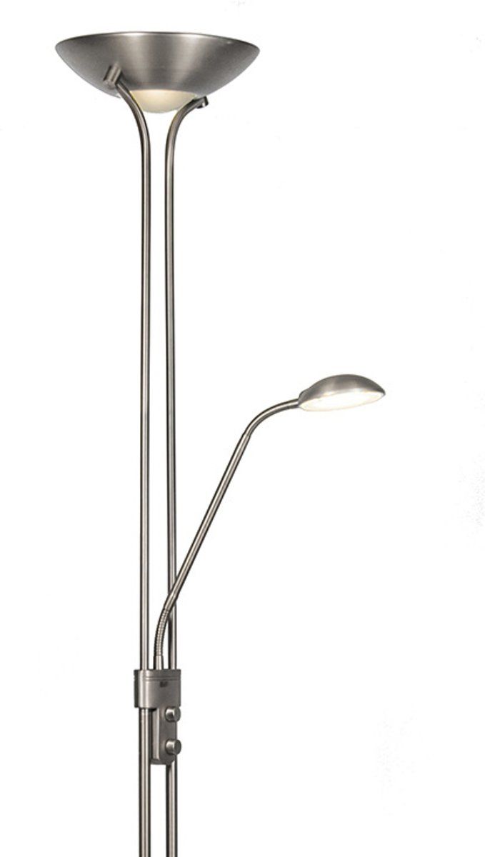 QAZQA Diva LED 2 Staande uplighter 1 Lichts staal - 8718881038303