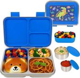 Unyqoos® lunchbox en acier inoxydable pour enfants, avec 3 compartiments, 950 ml, fermeture étanche