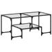 VidaXL Salontafel met Transparant Glazen Blad, Staal, Hout