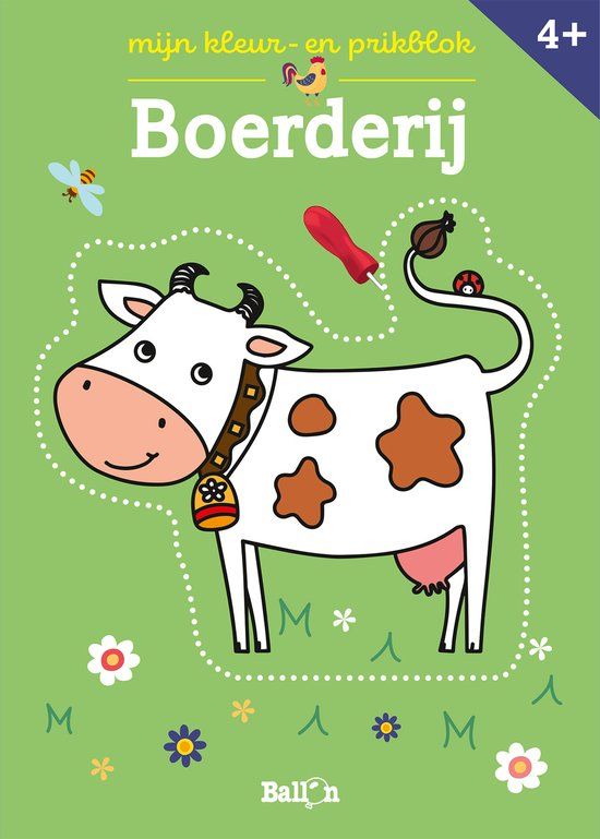 Top1Toys Ballon Kleur- en prikblokken - Boerderij 4+