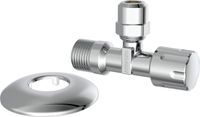 KIRCHHOFF Robinet d'arrêt d'angle - 1/2"BU x 3/8"BU x 10 mmQ - Avec rosace à poussoir