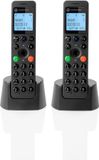 Motorola DOT202 Twin, DECT-telefoon, Draadloze handset, Luidspreker, 100 entries, Nummerherkenning, Zwart