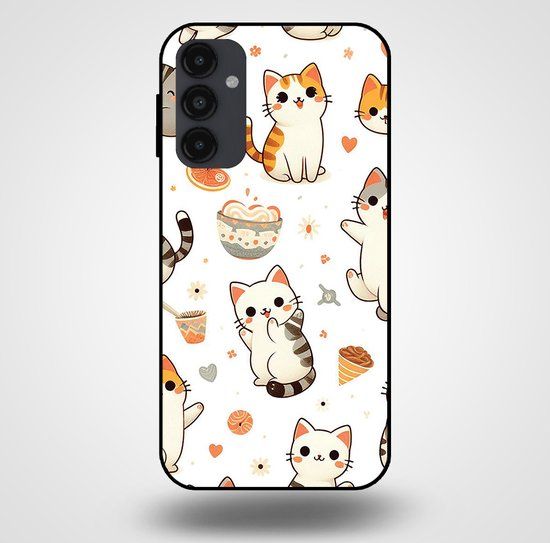Smartphonica Samsung Galaxy A34 5G Case - Cat Print TPU Back Cover