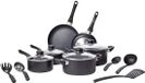 Pannenkoekenpan Complete kookset met antiaanbaklaag - 15-delige pannenset - Noir