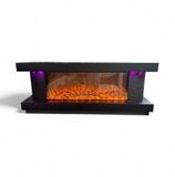 Gardenstyle Luxe TV kast met sfeerhaard dering - 180 cm - Zwart