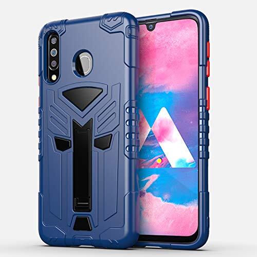 Custodia Custodia® stevige hoes met kickstand bescherming Compatibel met Samsung Galaxy M30, Samsung Galaxy M30, blauw