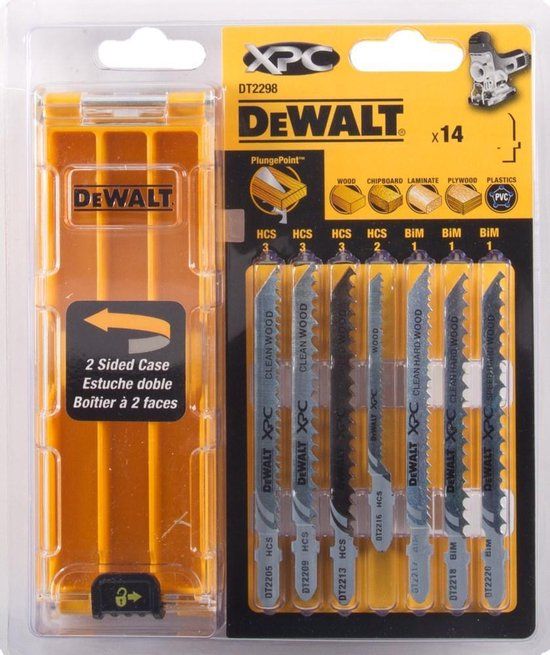 DeWalt DT2298 14-delige Decoupeerzaagbladset XPC - Hout/Kunststof/Laminaat