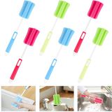 Ibenzoa® Set de 6 brosses éponge pour nettoyage polyvalent de bouteilles avec manche réglable
