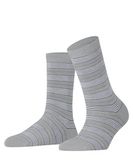 FALKE Stripe Uniform gedessineerd katoen sokken dames grijs - maat 35-38