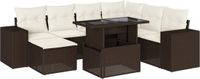 vidaXL 8-delige loungeset met kussens, polyrattan, bruin